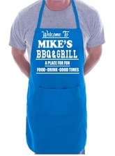 Image of Personalised Apron Welcome To Any Name BBQ & Grill Birthday Fathers Day Gift