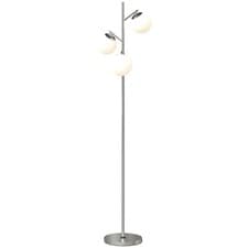 Image of HOMCOM Modern Tree Floor Lamp with 3 Light Living Room Bedroom Lampshade Silver