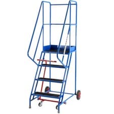 Image of 4 Tread Mobile Warehouse Stairs Anti Slip Steps 2m Portable Safety Ladder