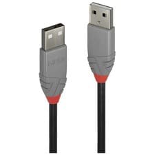 Image of LINDY 36695 USB cable USB 2.0 USB-A plug to USB-A plug Black 5.00 m