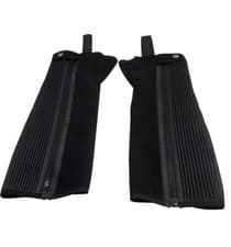Image of SUEDE LEATHER HORSE RIDING HALF CHAPS XL, L, M, S SIZES 1 PAIR BLACK COLOUR