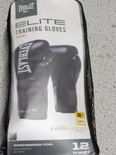Image of Everlast Elite Training Boxing Gloves Black, 12oz