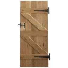 Image of V Grooved Solid Oak Internal Ledged Door - Oak Ledged Doors - Cottage Doors