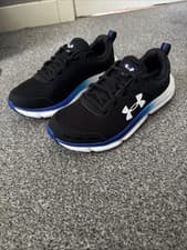 Image of Mens Under Armour Charged Assert 10 Black Blue Size 7