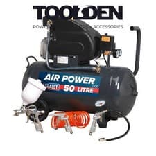 Image of Sealey SAC5020EPK Compressor 50L Direct Drive 2hp with 4pc Air Accessory Kit