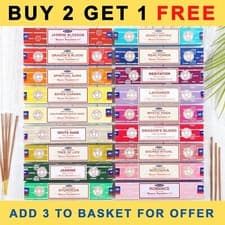 Image of SATYA INCENSE STICKS Nag Champa BUY 2 GET 1 FREE Scents Joss Insence
