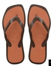 Image of Havaianas Top Square Fusion Flip-flops Sandals in Brown Size 39-40 New