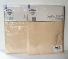 Image of 2x Belledorm 200 Thread Count Percale Single Flat Sheet Polycotton Cream SS11 17