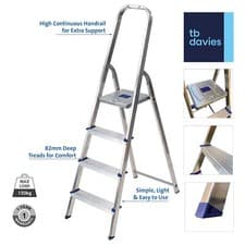 Image of TB Davies Aluminium Platform Step Ladders in 3,4,5,6,7 & 8 Treads
