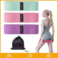 Image of Professional Fabric Resistance Bands 3 Level Booty Glute Fitness Loops 3 Pcs
