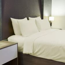 Image of 400 THREAD COTTON SATEEN DEEP FITTED SHEET - CREAM - SINGLE SIZE - Depth 30cm
