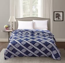 Image of Flannel Fleece Floral Faux Fur Mink Throw Blanket Sofa Bed Warm King
