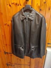 Image of Hugo Boss Men's Lamb Aniline Leather Jacket - Black Size 54. 