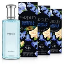 Image of 3x Yardley London Bluebell & Sweet Pea Eau De Toilette 125ml
