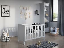 Image of Baby Cot Bed 120x60cm with Wooden Barrier & Deluxe Aloe Vera Mattress
