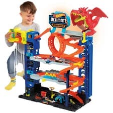 Image of Hot Wheels City Let's Race Ultimate Garage Playset 2x Hot Wheels Vehicles *NEW*