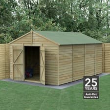 Image of Forest 4Life 10x15 Apex Shed Double Door No Window 25Yr Guarantee Free Delivery