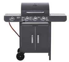 Image of Outsunny 3+1 Burner Gas BBQ Grill Trolley w/ Wheels & Thermometer