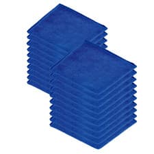 Image of Microfibre cloths Pack of 20 - Large 40cm x 40cm - 300gsm, Blue