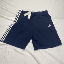 Image of Adidas Men's Essentials 3-Stripes Single Jersey Shorts Navy Blue XL NWT