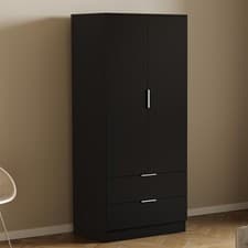 Image of Modern 2 Drawer 2 Door Wardrobe Bedroom Furniture Storage Unit