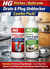 Image of HG Kitchen & Bathroom Drain Unblocker 1L Each Sink Pipe Cleaner Fast Action
