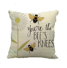 Image of Bee Linen Cushion 45x45cm Choose Cover Only or Filled Cushion Bees Knees