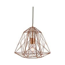Image of Copper Geometric Cage Frame Shade Ceiling Pendant Light Fitting Home Lighting
