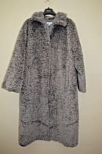 Image of New Next Teddy Borg Grey Longline Coat Sz  XL UK 20-22