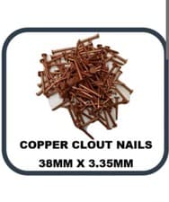 Image of Copper Clout Nails 38mm x 3.35mm Roofing Nails Tree Stump Copper Nails Rustproof