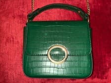 Image of ACCESSORIZE Women’s Emerald Green Faux Leather Crossbody Handbag
