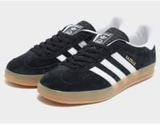 Image of UK 11 adidas Men's Gazelle Indoor Sneaker Black White JI2060
