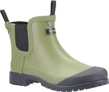 Image of Cotswold Plain Rubber Wellingtons Blenheim Waterproof Ankle Boot Green