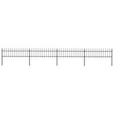 Image of Garden Fence with Spear Top Steel 6.8x0.6 m Black vidaXL