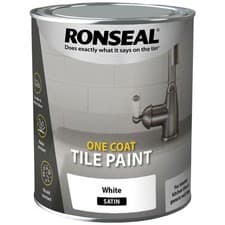 Image of Ronseal One Coat Tile Paint White Satin 750ml