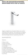 Image of Roca L90 A5A3401C00 Extended Basin Mixer Tap Brand New