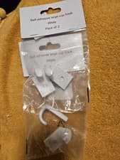 Image of Self Adhesive Large Cup Hook, White, Pack Of 4, 30x20mm