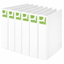 Image of A4 Ring Binder File Presentation Folder White 50mm 4D Ring Pack of 6