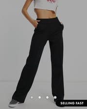 Image of ONLY elasticated waist wide leg trousers in black.RRP £32