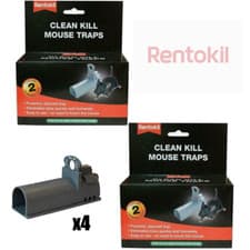 Image of 4 x Rentokil Clean Kill Mouse Traps, Kills Humanely, Poison-Free & Re-Useable
