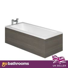Image of Newton Dark Wood Effect Front Side Bath Panel Front 1800mm Adjustable Height