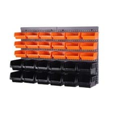 Image of Tool Box Organizer | Wall-Mountable Storage Bins | Garage & Workshop DIY Set New