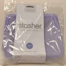 Image of 2 Pack Stasher Silicone Reusable Storage Bag Stand-Up Mid - Food Meal Prep - New