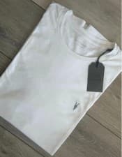 Image of ALL SAINTS OPTIC WHITE "NIC TONIC" SLIM FIT S/S CREW T-SHIRT - XL - NEW & TAGS