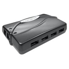 Image of NEWLINK 4 Port USB 2.0 Hub MAINS Powered with Power Supply + 80cm A to B Cable