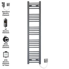 Image of Bathroom Electric Anthracite 300 mm Wide Pre-Filled Heated Towel Rail Radiator