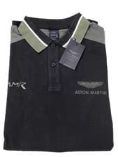 Image of Aston Martin AMR Polo Shirt Black Green Motorsport Teamwear – Size M & L – New 