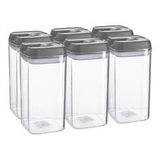 Image of Argon Table Food Storage Containers with Airtight Flip Lock Lids - 1200Ml - Grey