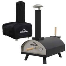 Image of Wood-Fired Pizza Oven 14" 350 - 380°C, Portable, Cover - Black/Stainless Steel