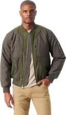 Image of Bass Outdoor Mens Regular fit Mixed Media Bomber Jacket Coat  Green Solid, XL